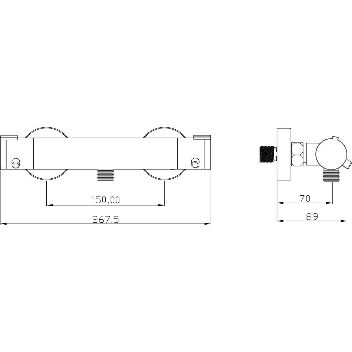 Thermostatische Duscharmatur - Leoni - Chrom