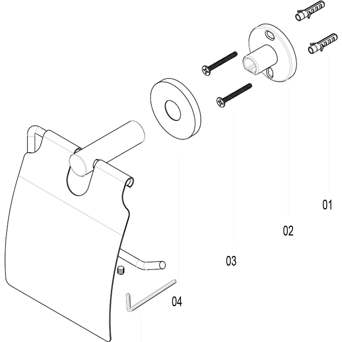 Toilettenpapierhalter mit Abdeckung - Leoni Rimbo - Rund - PVD - Gebürstetes Gold