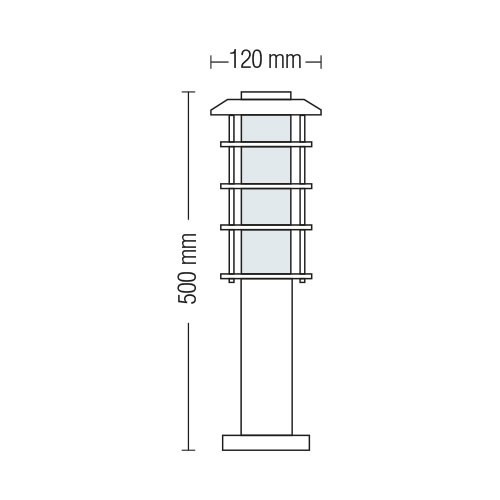 LED Pollerleuchte - Nalid 3 - Edelstahl - E27 - Rund