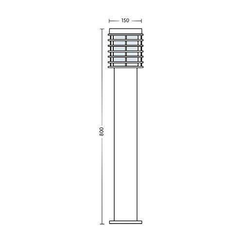 LED Pollerleuchte - Palm 4 - Edelstahl Mattschwarz - E27 - Rund