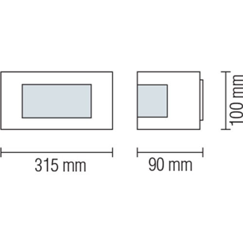 LED Außenwandleuchte - Manipu 3 - Edelstahl - E27 - Quadratisch