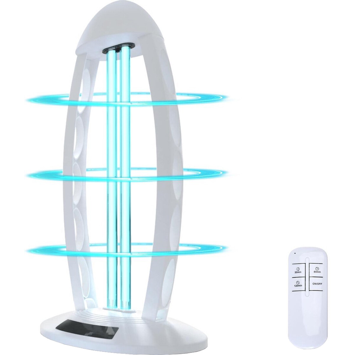 UV-C Sterilisationslampe - Aigi Desty - Desinfektionslampe - UV-Sterilisator - Fernbedienung - Timer - 360º - Weiß