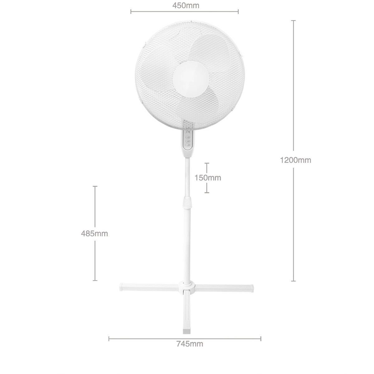 Ventilator - Aigi Lunom - Standventilator - Stehend - Rund - Matt Weiß - Kunststoff