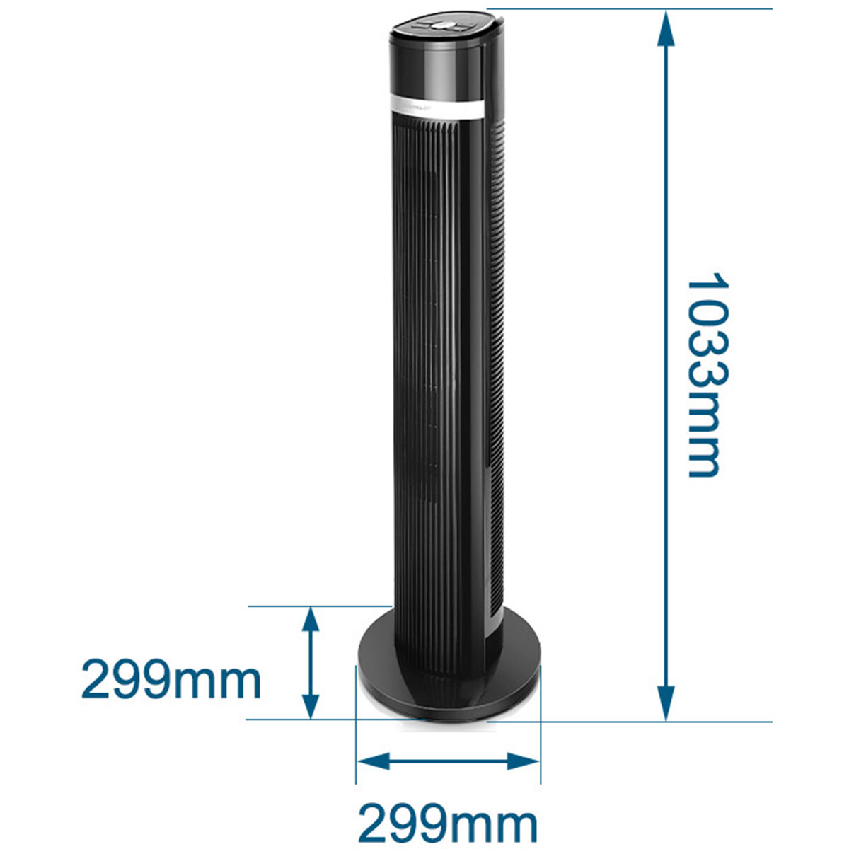 Lüfter - Aigi Islo - 35W - Tischventilator - Stehend - Rund - Matt Schwarz - Kunststoff