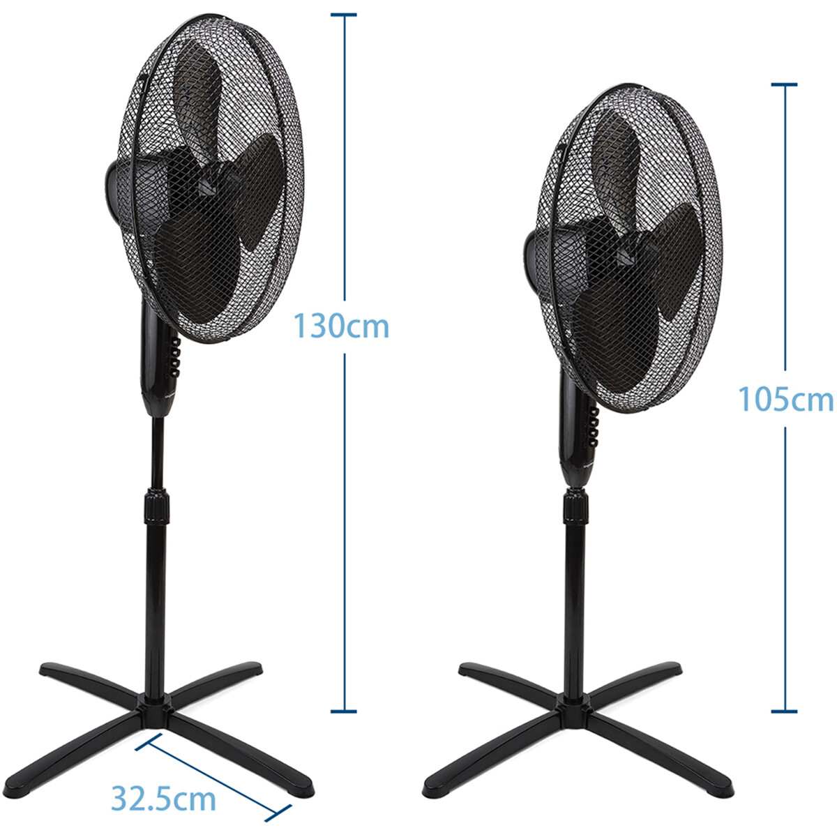 Ventilator - Aigi Uyno - Standventilator - Stehend - Rund - Matt Schwarz - Kunststoff