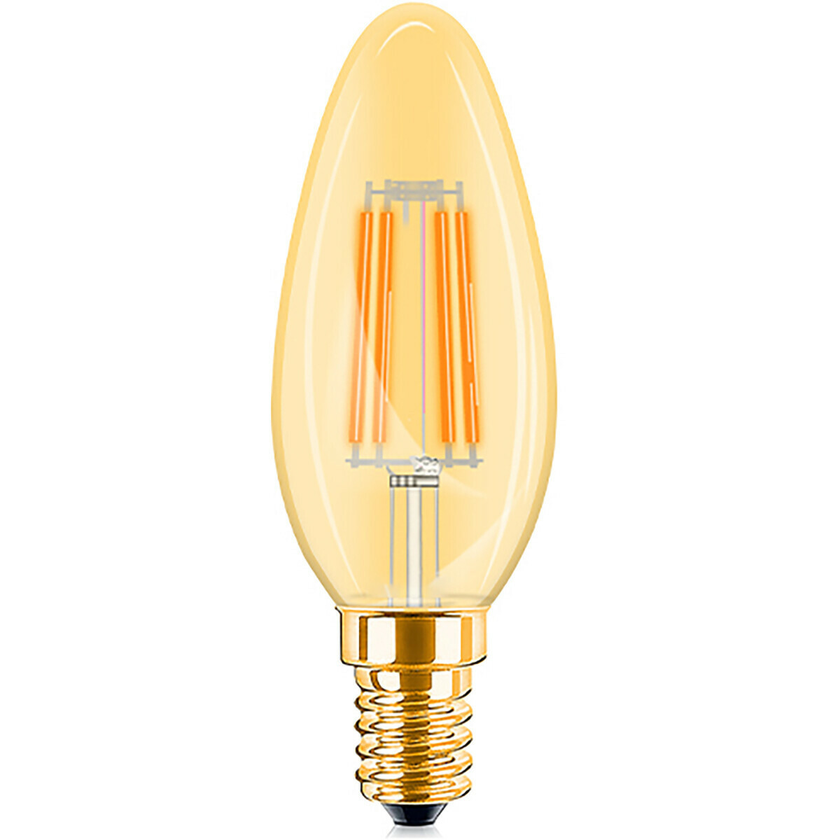 Vorteilspack 10x LED-Lampe E14 Kerze Filament - Brinton - Amber 4W 360lm - 822 Sehr Warmweiß 2200K - C35 - Dimmbare | Ersatz für 32W