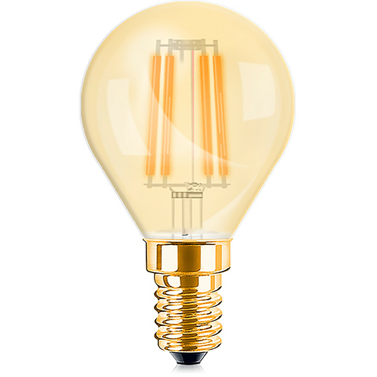 Vorteilspack 10x LED-Lampe E14 Kugel Filament - Brinton - Amber 4W 360lm - 822 Sehr Warmweiß 2200K - P45 | Ersatz für 32W