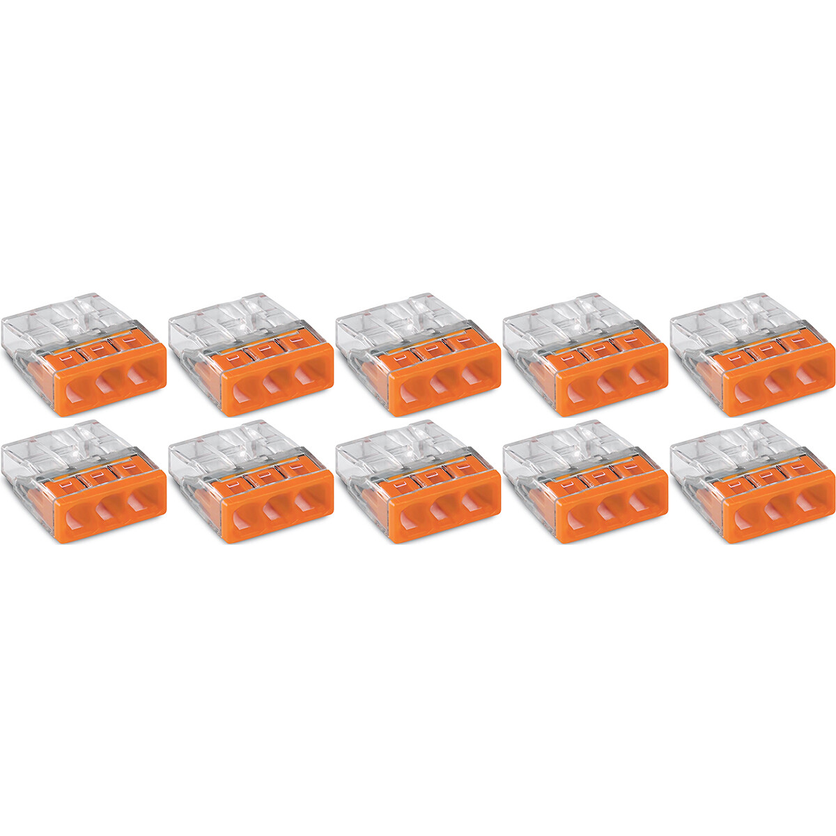 WAGO - Verbindungsklemme - 3-polig - 0,5-2,5mm² - Orange - 10 Stück