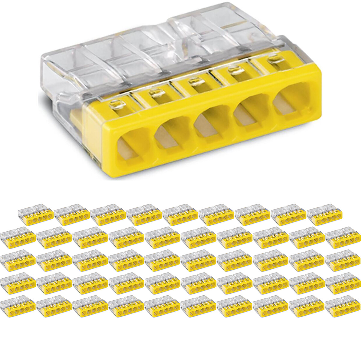 WAGO - Verbindungsklemme - 5-polig - 0,5-2,5mm² - Gelb - 50 Stück
