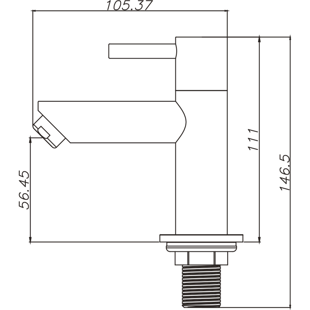 Waschtischarmatur - Mischbatterie - Leoni Crinty - Aufbau - Rund - Chrom