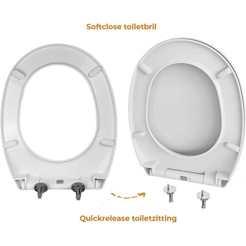 WC-Sitz - Velvalux Corta - Toilettensitz mit Deckel - Softclose - Quickrelease - Abnehmbar - Weiß